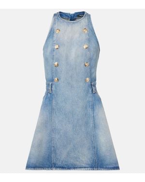 Balmain Sleeveless Denim Dress - Blue