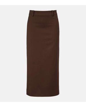 Frankie Shop Alrose High-Rise Midi Skirt - Brown