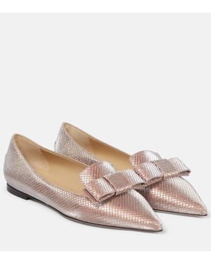 Jimmy Choo Gala Bow-Embellished Ballet Flats - Pink