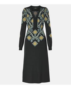 Etro Printed Midi Dress - Black
