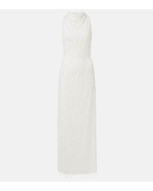 ROTATE BIRGER CHRISTENSEN Bridal Sequined Halterneck Gown - White