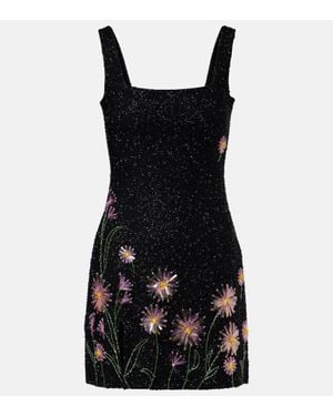 STAUD Le Sable Beaded Minidress - Black