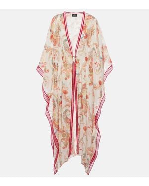 Etro Embroidered Paisley Cotton And Silk Kaftan