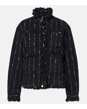 Sacai Striped Tweed Jacket - Black