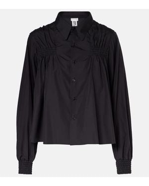 Noir Kei Ninomiya Shirred Cotton Shirt - Black