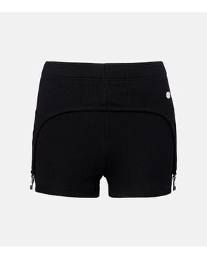 Jean Paul Gaultier Ribbed-Knit Cotton Jersey Shorts - Black