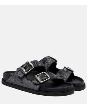 Birkenstock Arizona Velvet Sandals - Black