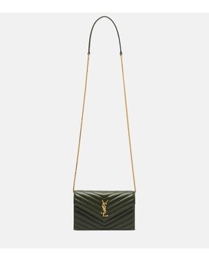 Saint Laurent Portemonnaie Mit Kettenriemen Cassandre Envelope - Weiß