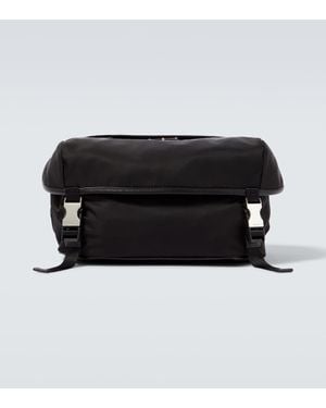 Prada Re-Nylon Leather-Trimmed Shoulder Bag - Black