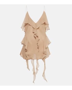 KHAITE Top Piet Aus Seiden-Georgette - Natur