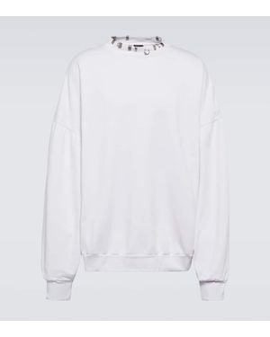 Balenciaga Sweatshirt Pierced Round Aus Fleece - Weiß