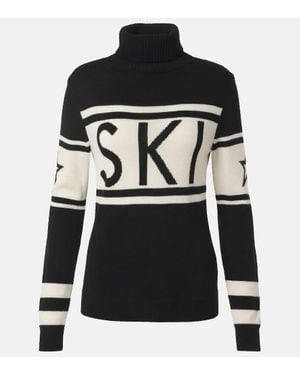 Perfect Moment Jersey De Cuello Alto Schild De Lana En Intarsia - Negro