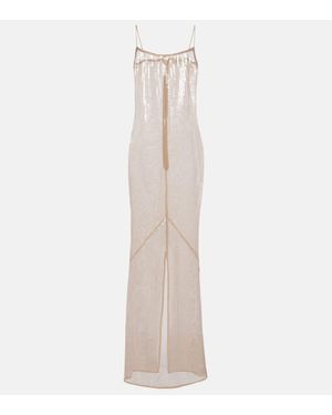 The New Arrivals Ilkyaz Ozel Sequined Gown - White