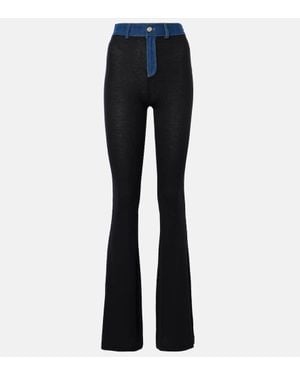 Coperni Pantaloni Flared A Vita Alta Con Jeans - Blu