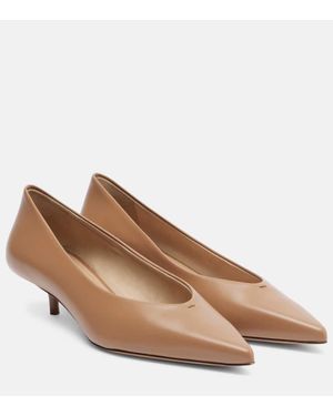 Max Mara Kittenpump Leather Court Shoes - Brown