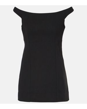 TOTEME Off-Shoulder Fitted Knit Top - Black