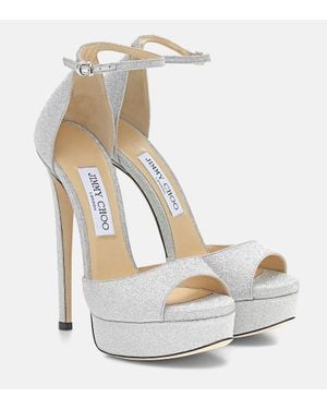 Jimmy Choo Sandali Max con glitter - Metallizzato