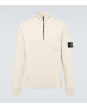 Stone Island Pullover Compass aus Baumwolle und Leinen - Natur