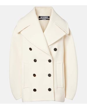 Jacquemus Ovalo Virgin Wool Peacoat - Natural
