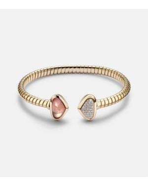 Marina B Armreif Trisolina Castagna Aus 18Kt Gelbgold Mit Diamanten Und Rosenquarz - Weiß