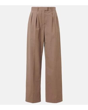 The Row Alfidis Cotton Wide-Leg Pants - Brown