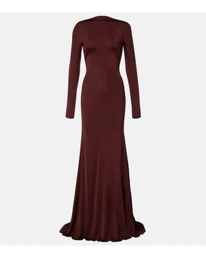 David Koma Gathered Jersey Gown - Purple