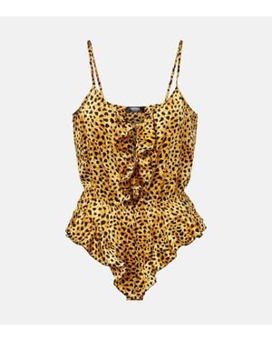 Versace Bedruckter Body Aus Seidensatin - Mehrfarbig