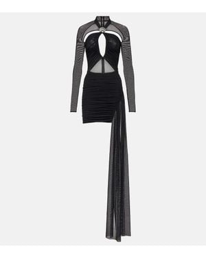 David Koma Asymmetric Cutout Jersey Minidress - Black
