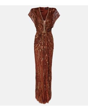 Jenny Packham Robe Zola Mit Pailletten Und Kristallen - Braun
