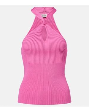 Jonathan Simkhai Top Andrea Aus Rippstrick - Pink