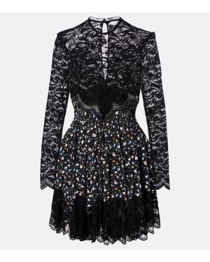 Rabanne Floral Lace Minidress - Black