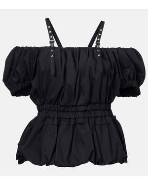 Noir Kei Ninomiya Top Aus Baumwollpopeline - Schwarz