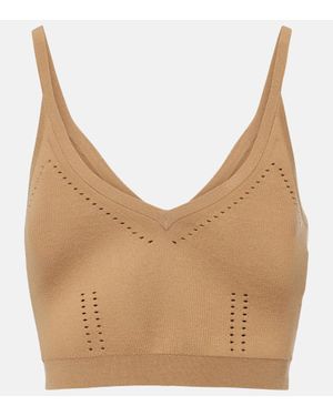 Max Mara Cropped-Top Aus Strick - Natur