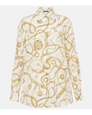 Balmain Chaines Silk Shirt - Natural