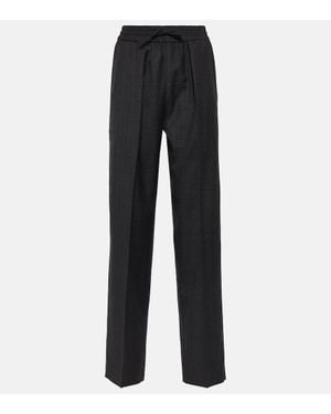 Isabel Marant Liska Virgin Wool Wide-Leg Pants - Black