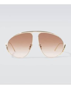 Loewe Signature Aviator Sunglasses - Metallic