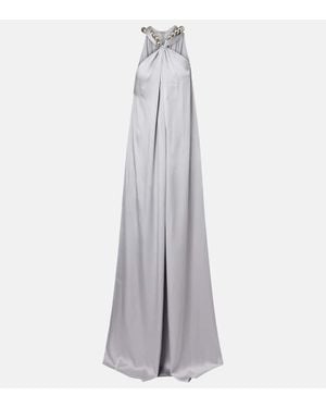 Stella McCartney Embellished Satin Gown - White