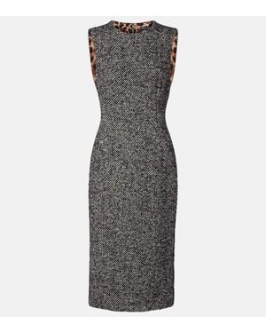 Dolce & Gabbana Checked Midi Dress - Grey