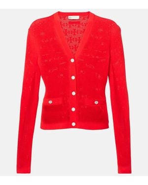Tory Burch T Monogram Jacquard Cardigan - Red