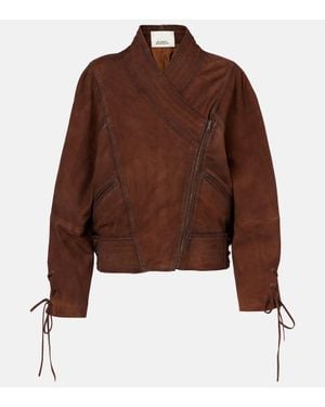 Isabel Marant Edina Asymmetric Suede Jacket - Brown