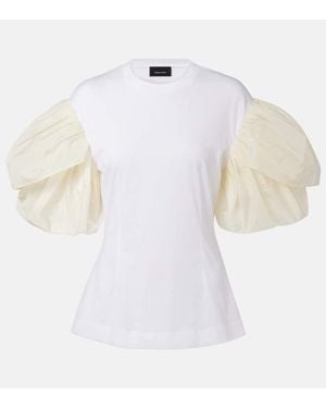 Simone Rocha Puff-Sleeve Cotton Jersey T-Shirt - White