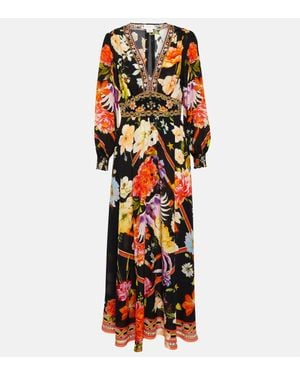 CAMILLA Embellished Silk Maxi Dress - Multicolour