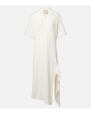Plan C Midikleid Aus Baumwolle - Weiß