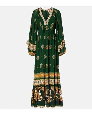 FARM Rio Ayla Ruffled Maxi Dress - Green