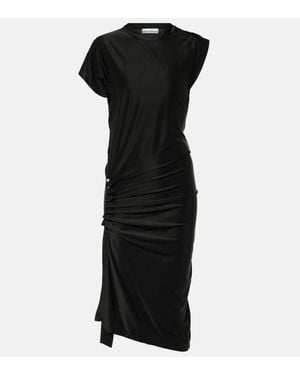 Rabanne Midikleid Aus Jersey - Schwarz