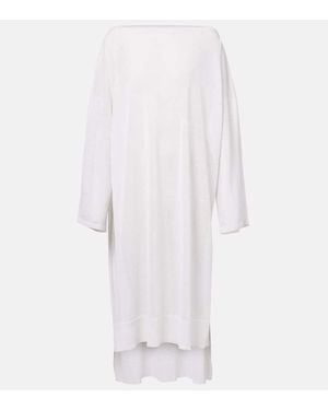 Alaïa Caftan De Lino Y Seda - Blanco