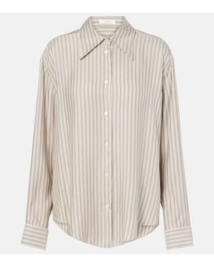 The Row Parave Striped Silk Shirt - White