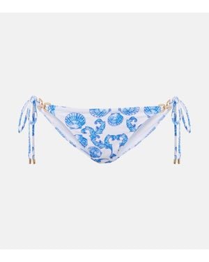 Melissa Odabash Bedrucktes Bikini-Hoeschen Bahamas - Blau