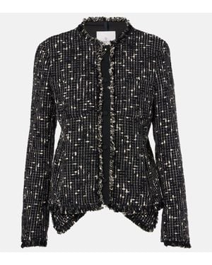 Moncler Verneuil Peplum Tweed Jacket - Black
