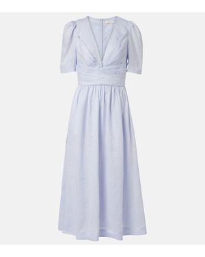 Zimmermann Linen Midi Dress - Blue